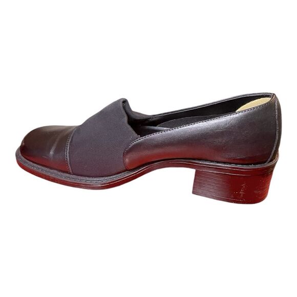 Vintage Aerosoles Stretch Loafers | Black Leather Slip-On | Size 7 - Picture 6 of 12